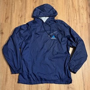 Vintage Y2K Adidas Pullover Hoodie Windbreaker Navy Size XL